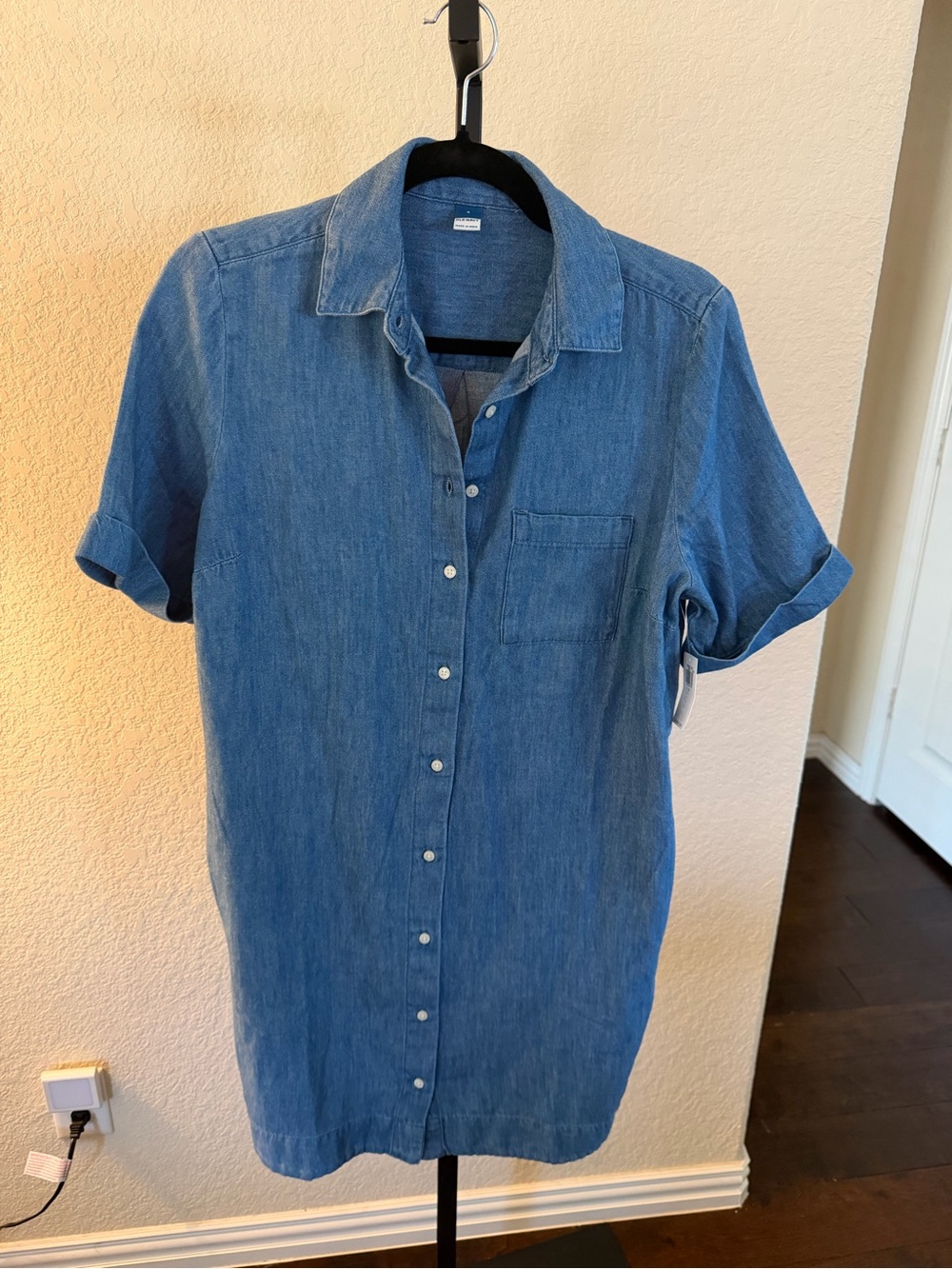 Old Navy Blue Denim Mini Shirt Dress
